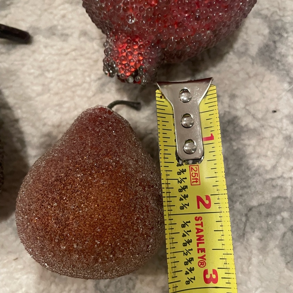 Artificial Beaded Fake Faux Fruit Sugared Lot of 5 . Vintage pears, pomegranate - Picture 9 of 10